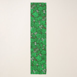 Art Nouveau Strawberries and Leaves, Emerald Green Scarf