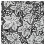 Art Nouveau Strawberries and Leaves, Gray &amp; White Fabric