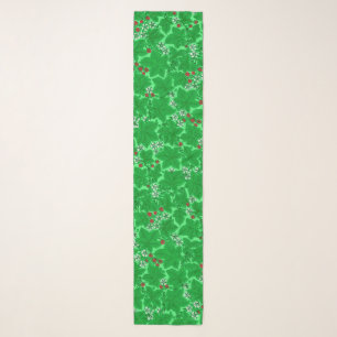 Art Nouveau Strawberries and Leaves, Lime Green Scarf