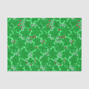 Art Nouveau Strawberries and Leaves, Lime Green Tissue Paper