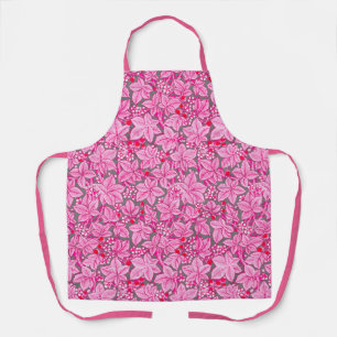 Art Nouveau Strawberries and Leaves, Pink and Gray Apron