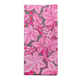 Art Nouveau Strawberries and Leaves, Pink and Gray Napkin