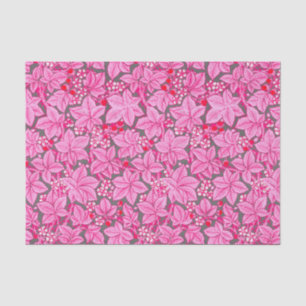 Art Nouveau Strawberries and Leaves, Pink and Gray Tissue Paper