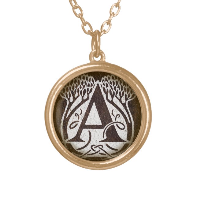 Art Nouveau Style A Monogram Initial Pendant (Front)