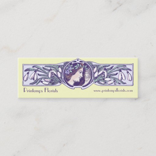 Customizable Art Nouveau Style Business Card for Florist Shop