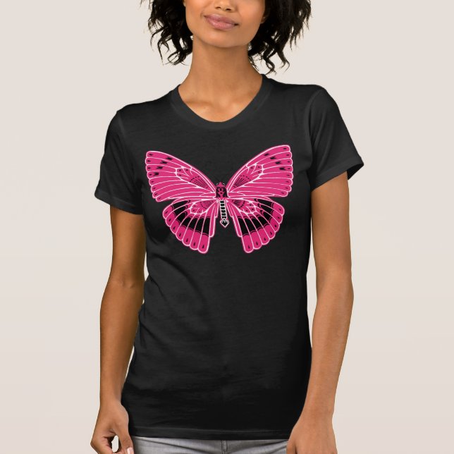 Art Nouveau Style Butterfly Hot Pink T-Shirt (Front)