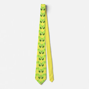 Art Nouveau Style Butterfly Lime Green Neck Tie