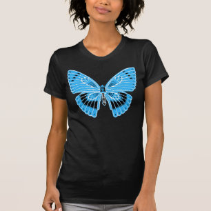 Art Nouveau Style Butterfly Turquoise Blue T-Shirt