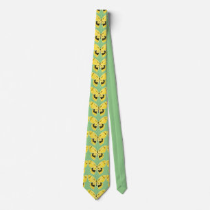 Art Nouveau Style Butterfly Yellow Neck Tie