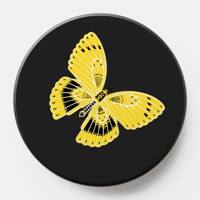 Art Nouveau Style Butterfly Yellow PopSocket (Popsocket)