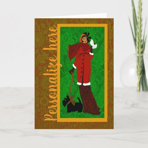 Art Nouveau Style Christmas Holiday Card