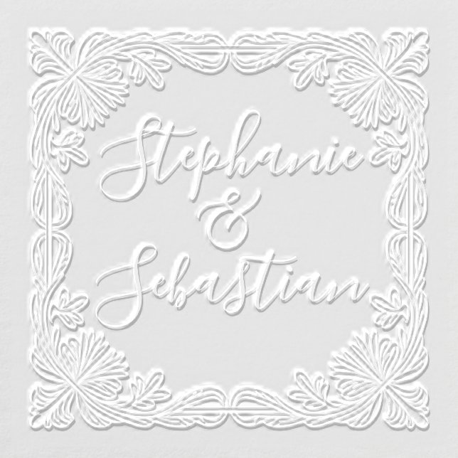Art Nouveau Style Couple’s Wedding Embosser Gift (Design)