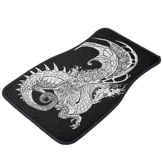 Art Nouveau Style Dragon Car Floor Mat (Angled)