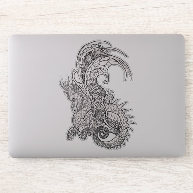 Art Nouveau Style Dragon Sticker (Computer)