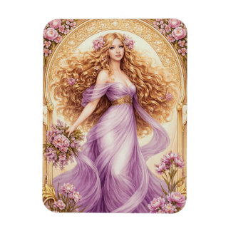 Art nouveau style feminine beauty  magnet