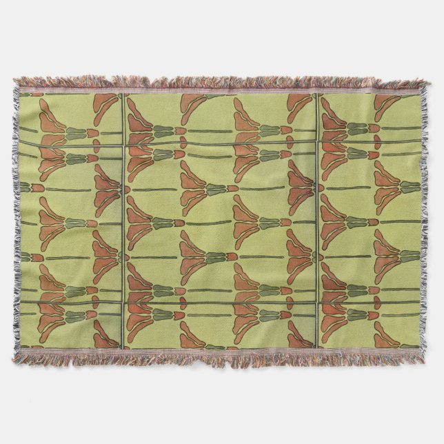 Art Nouveau - style flowers, 1916 Throw Blanket (Front)