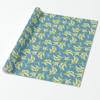 Art Nouveau Style Giftwrap, Lilies on Blue Wrapping Paper