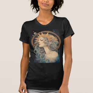 Art Nouveau Style Moon Stars Princess T-Shirt