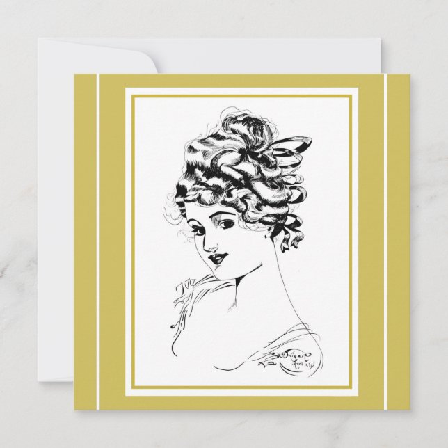 Art Nouveau Style Portrait Lady 1917 Hi-Def Print  (Front)