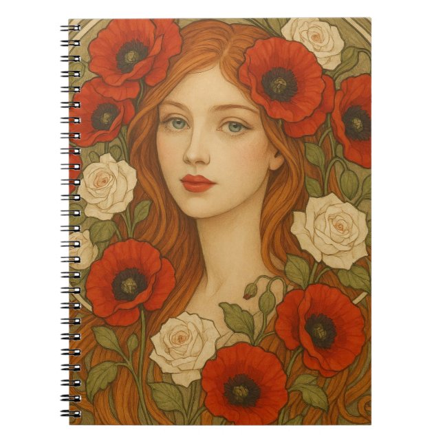 Art nouveau style spiral photo notebook  (Front)