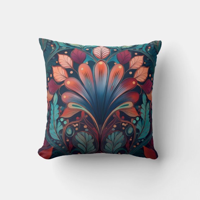 Art nouveau style Throw Pillow (Front)