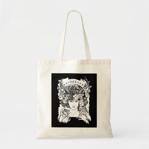 Art Nouveau Style Witch Tote Bag
