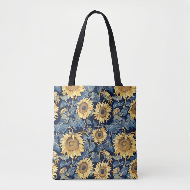 Art Nouveau Sunflower Tote Bag (Front)
