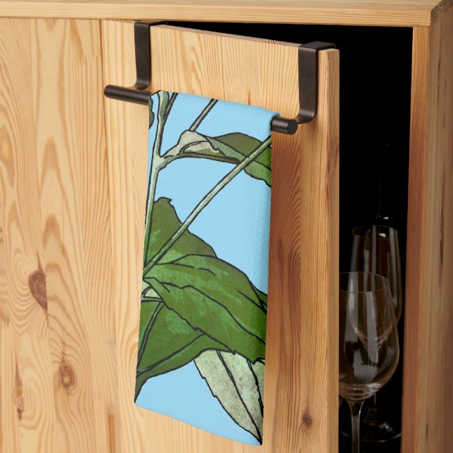 Art Nouveau Sunflowers Kitchen Towel (Thirds Fold)