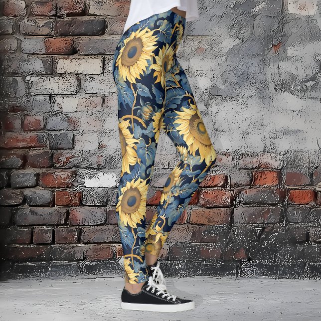 Art Nouveau Sunflowers Leggings (Art Nouveau Sunflowers Leggings)