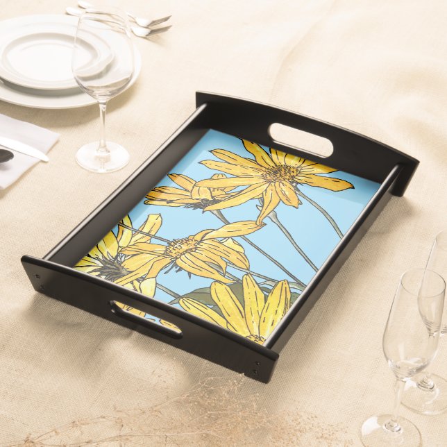 Art Nouveau Sunflowers Serving Tray (Front)