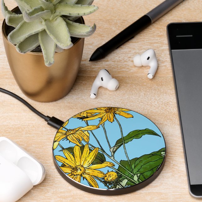 Art Nouveau Sunflowers Wireless Charger (Desk 2)