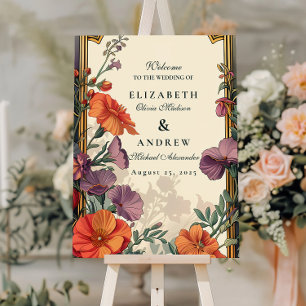 Art Nouveau Sunset Floral Wedding Foam Board