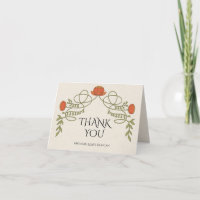 Art Nouveau Sunset Orange Flower Wedding Photo