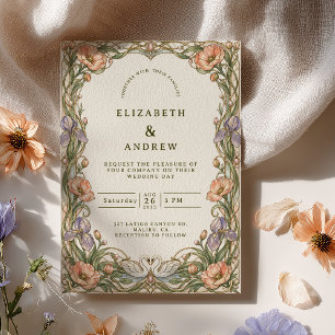 Art Nouveau Swan Wedding Invitation