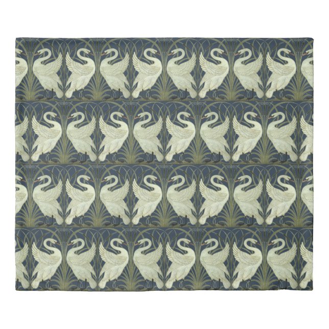 Art Nouveau Swans by Walter Crane Duvet Cover (Front)