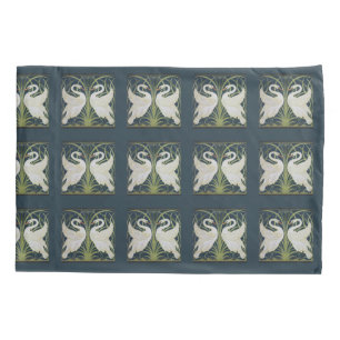 Art Nouveau Swans Pattern: Walter Crane Swan Print Pillow Case