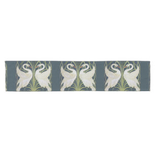 Art Nouveau Swans Pattern: Walter Crane Swan Print Short Table Runner