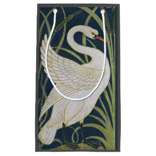 Art Nouveau Swans Pattern: Walter Crane Swan Print Small Gift Bag
