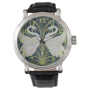 Art Nouveau Swans Pattern: Walter Crane Swan Print Watch
