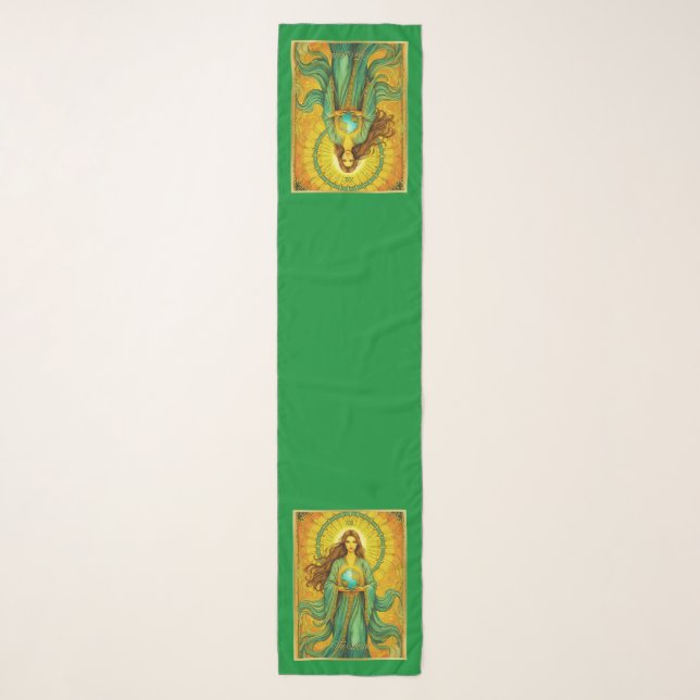 Art Nouveau Tarot Card The World Scarf (Front)