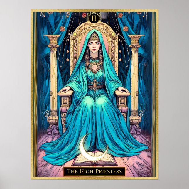 Art Nouveau Tarot, the High Priestess Poster (Front)