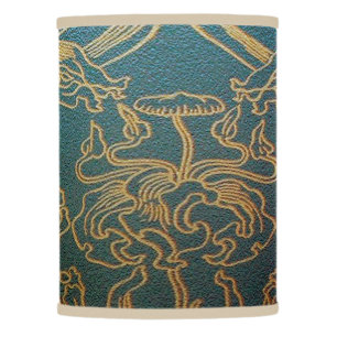 Art Nouveau,teal and gold, teal,gold,floral,chic,e Lamp Shade