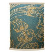 Art Nouveau,teal and gold, teal,gold,floral,chic,e Lamp Shade (Left)