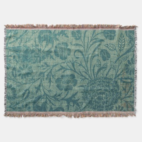 art NouveautealWilliam Morris style floralchic Throw Blanket