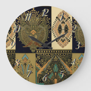 Art nouveau textile pattern Christopher dresser Large Clock