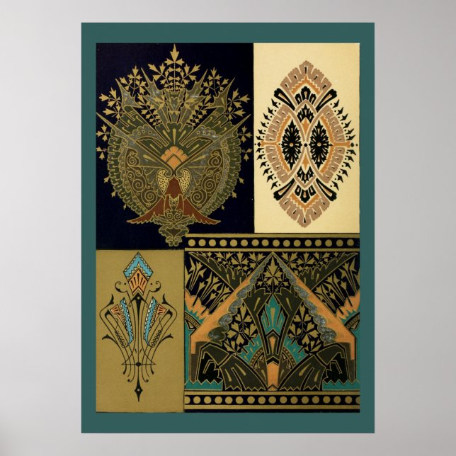 Art nouveau textile pattern Christopher dresser Poster (Front)