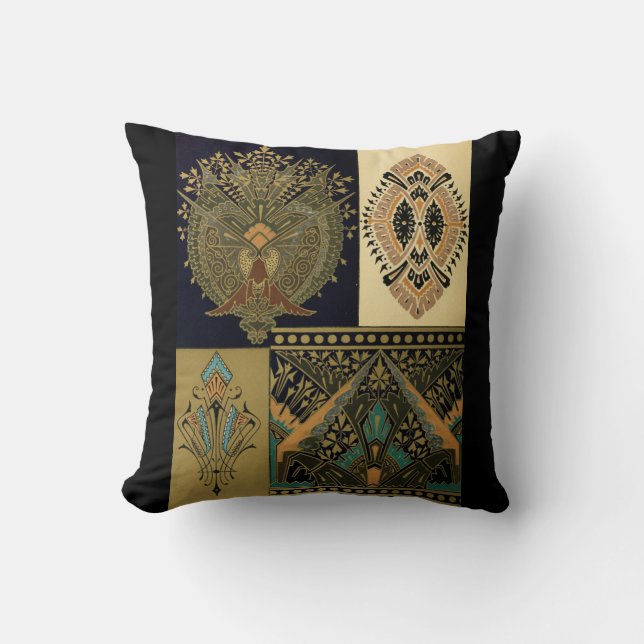 Art nouveau textile pattern Christopher dresser Throw Pillow (Front)