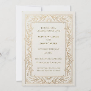 Art Nouveau Thistle Scottish Wedding Invitation