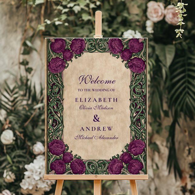 Art Nouveau Thistle Wedding Foam Board (Creator Uploaded)