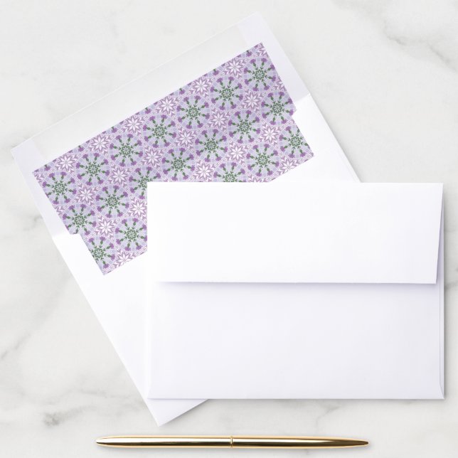 Art Nouveau Thistle Wheel Lilac Envelope Liner (Desk)